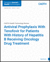 Cover of Antiviral Prophylaxis With Tenofovir for Patients With History of Hepatitis B Receiving Oncology Drug Treatment